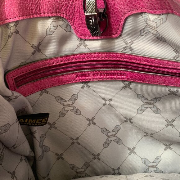 Aimee Kestenberg Leather Shoulder Crossbody Purse Bag All For Love Pink - Picture 9 of 12